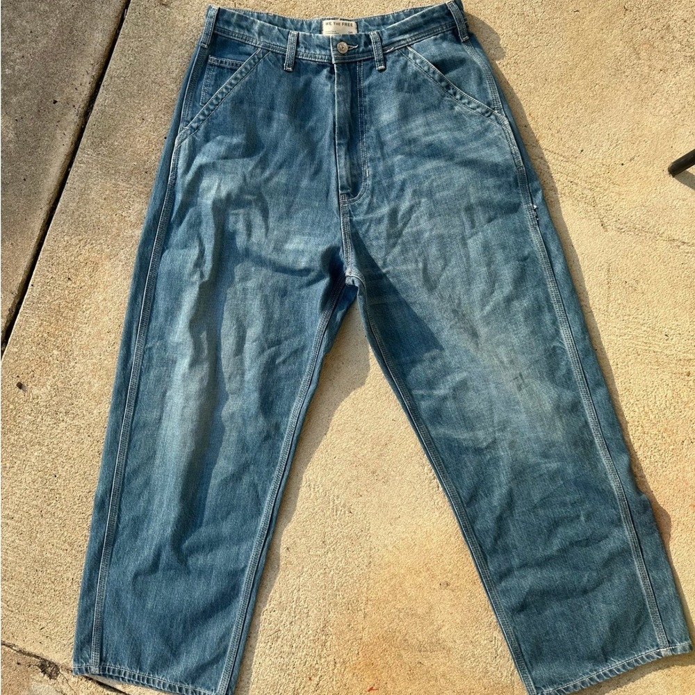 We The Free Free People Wide Leg Jeans Blue Utility Denim 28 - Picture 4 of 7